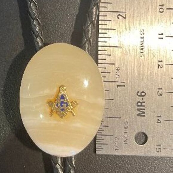 Vintage Bennett Blue Mason Lodge Bolo Tie - Picture 6 of 6